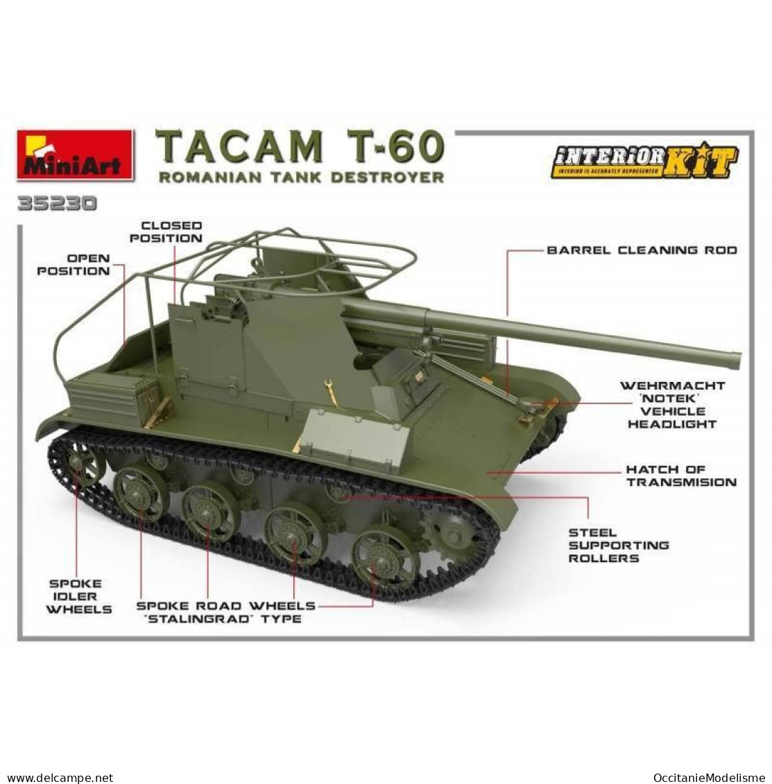 Miniart - CHAR TACAM T-60 Romanian tank destroyer maquette réf. 35230 Neuf NBO 1/35