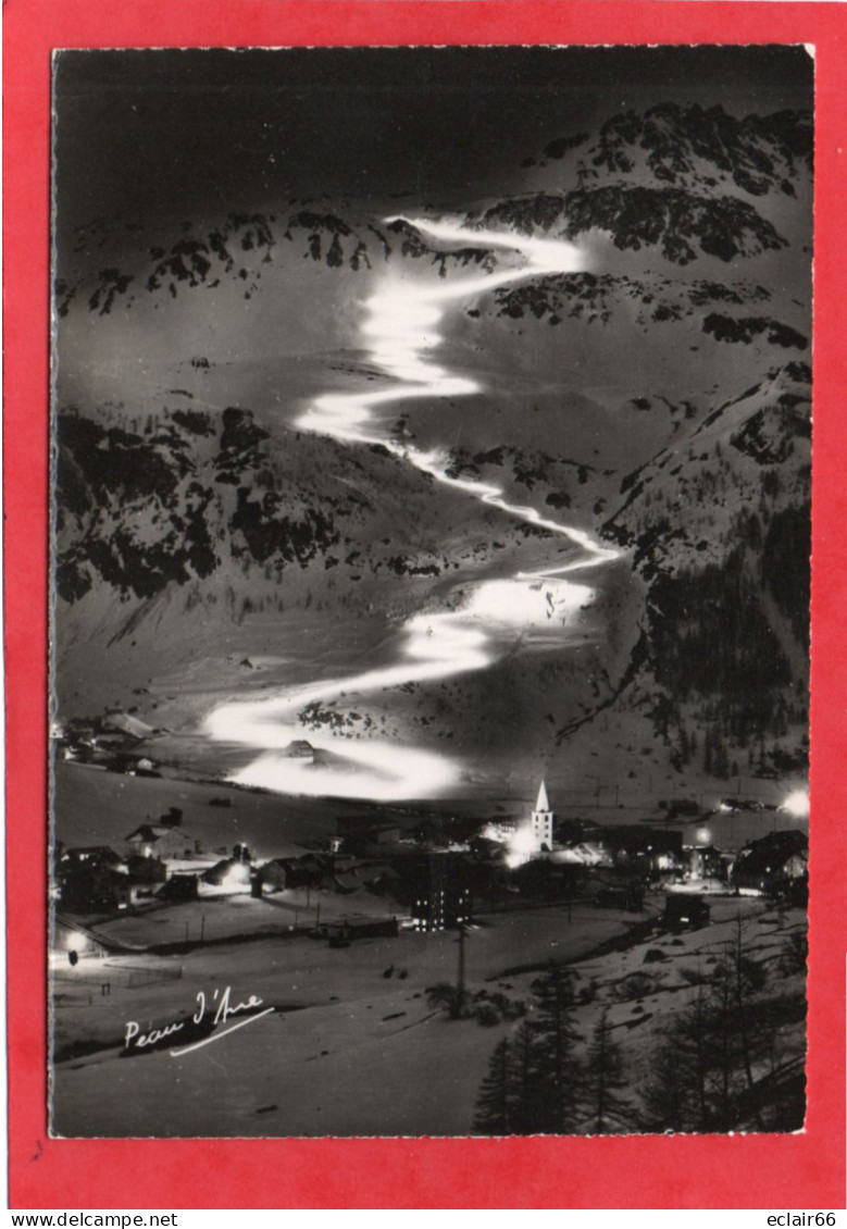 73 Val D'Isère Vue Générale  Massif De Bellevarde Fête Des Moniteurs Descente Aux Flambeaux- Cliché Peau D'Ane CPM N°132 - Val D'Isere