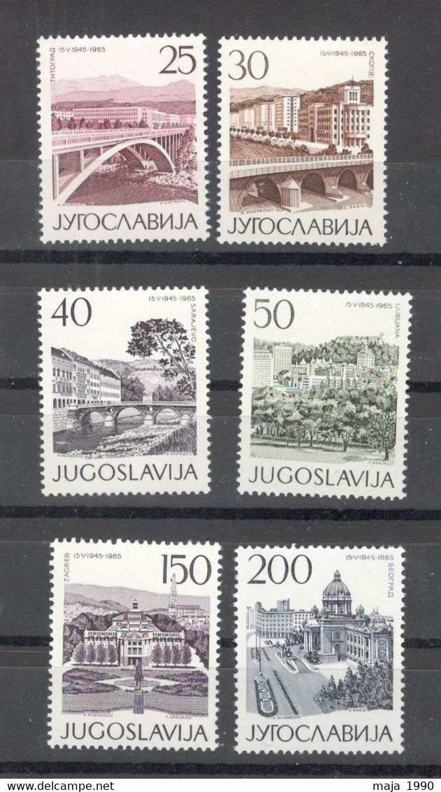 YUGOSLAVIA - MNH/MH SET - CAPITAL CITIES OF THE REPUBLIC'S - 1965. - Ungebraucht