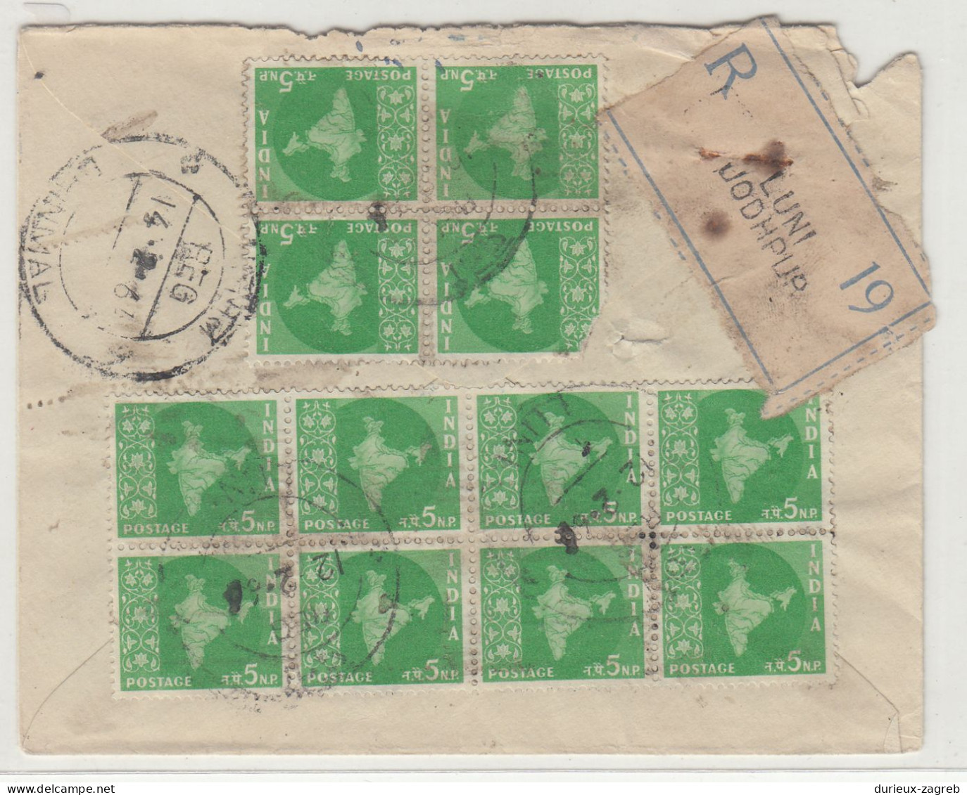 India Postal Stationery Letter Cover Posted Registered 196? Luni Jodhpur B240401 - Covers