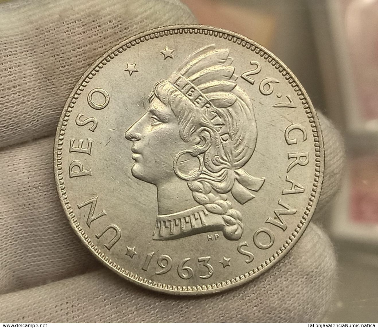 República Dominicana 1 Peso Restauración De La República 1963 Km 30 Plata - Altri – America