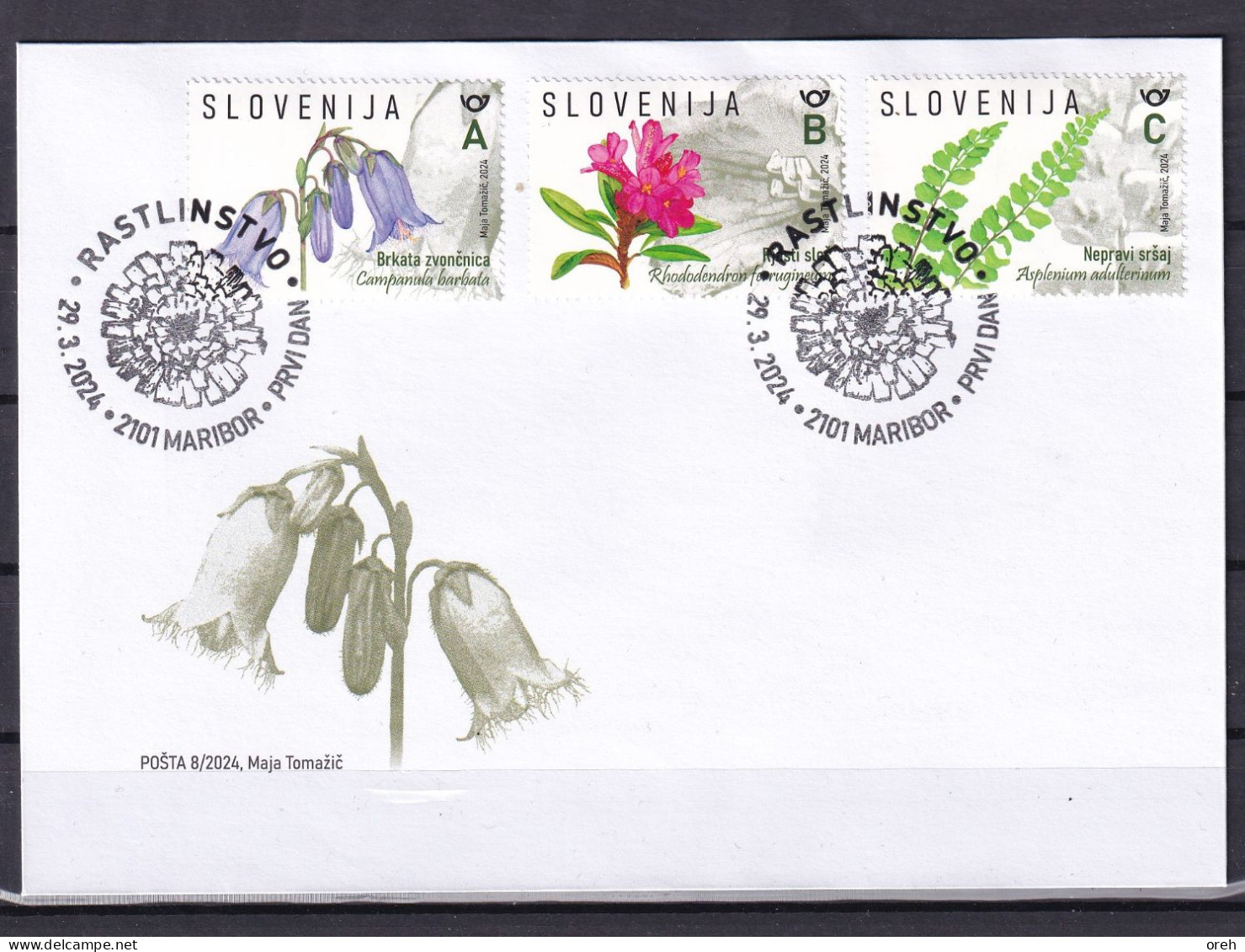 SLOVENIA 2024,FLORA,PLANTS OF THE POHORJE,BLOCK,FDC - Eslovenia