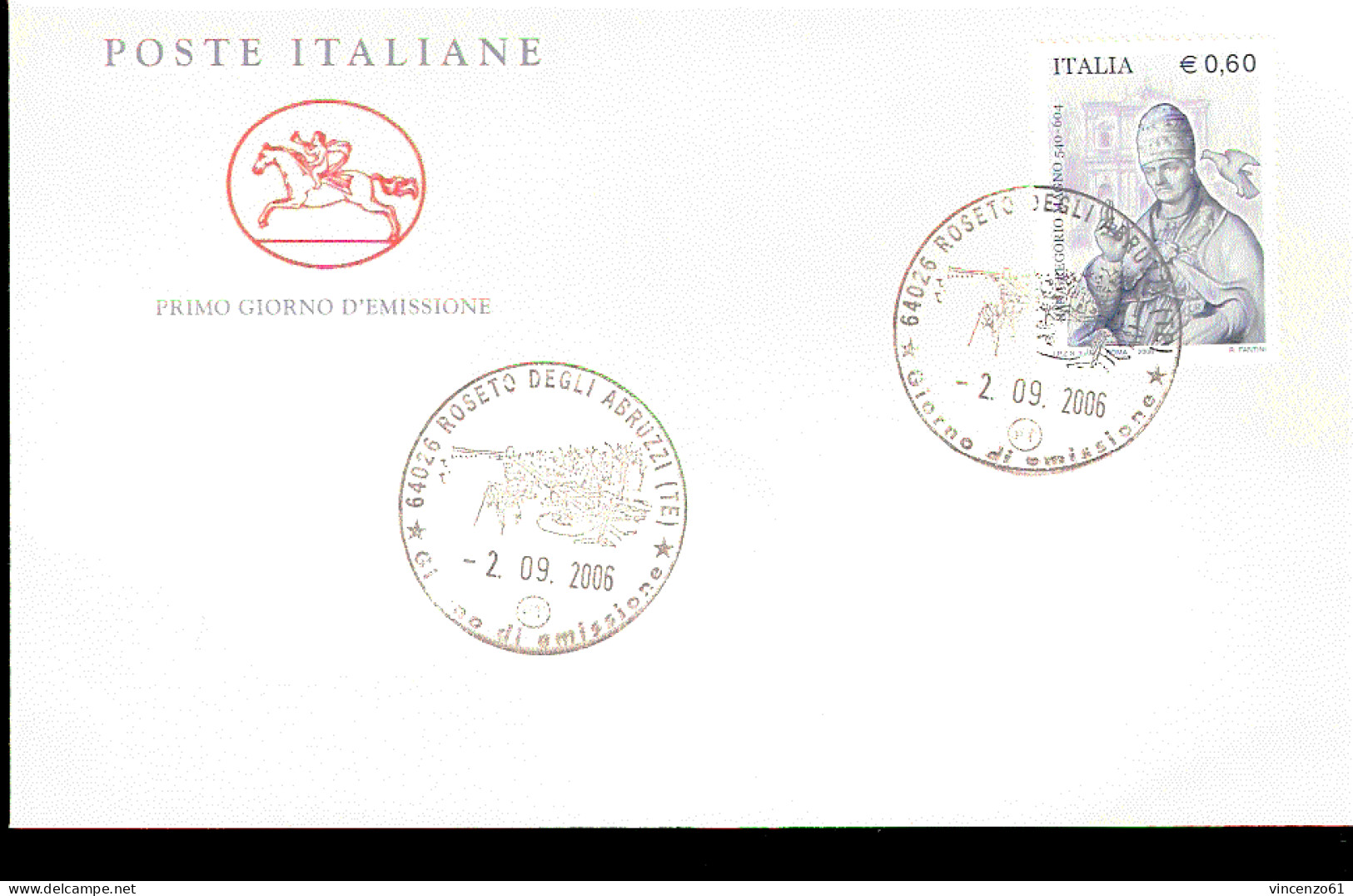 2006 ANNULLO FDC  San Gregorio Magno. - Christianisme