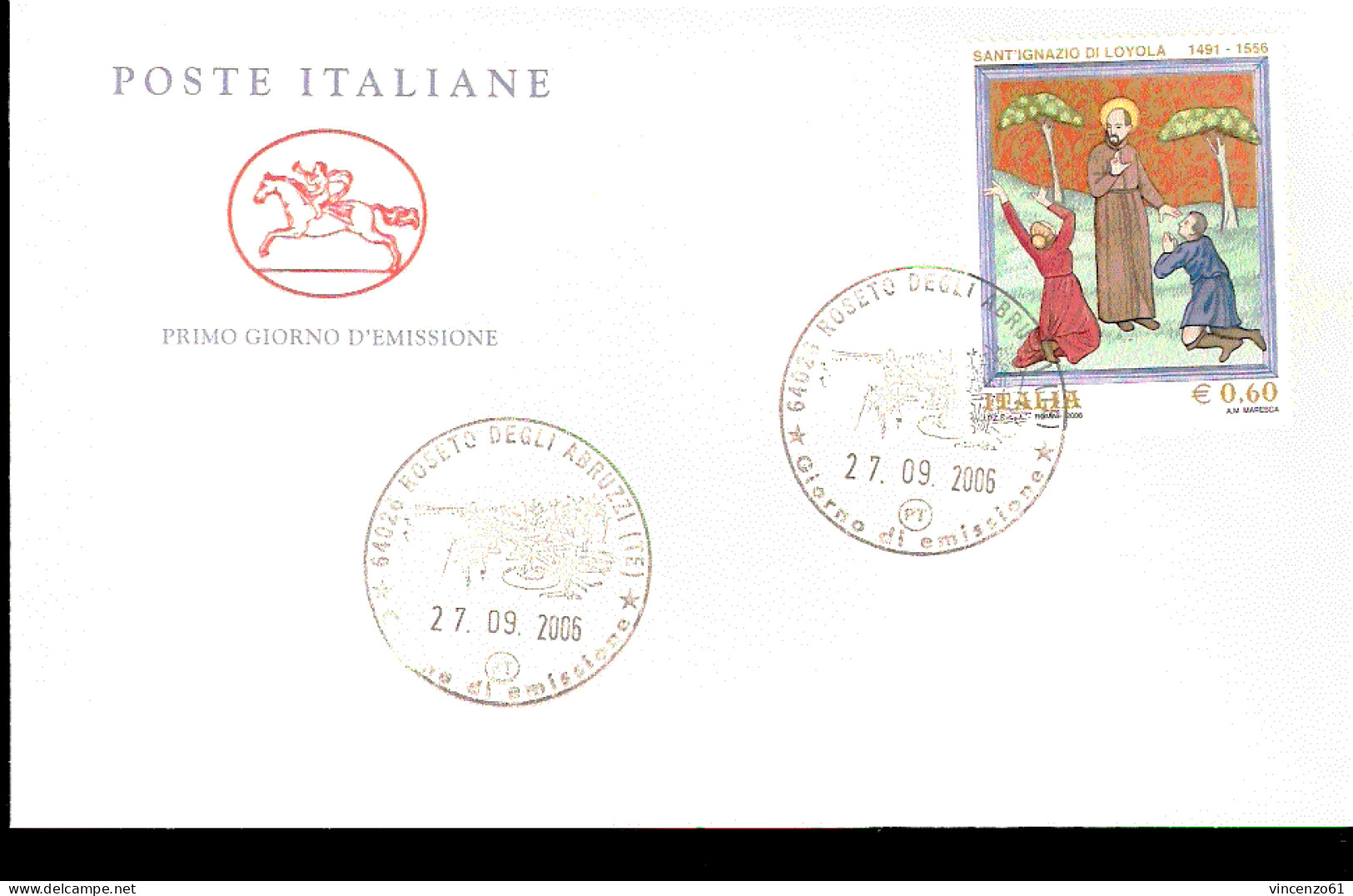 2006 ANNULLO FDC  450° Anniversario Della Morte Di Sant'Ignazio Di Loyola - Cristianismo