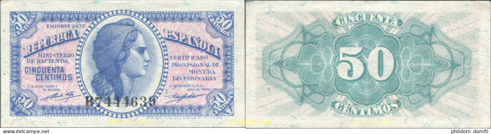 8471 ESPAÑA 1937 50 CENTIMOS 1937 REPUBLICA ESPAÑOLA PLANCHA - Other & Unclassified