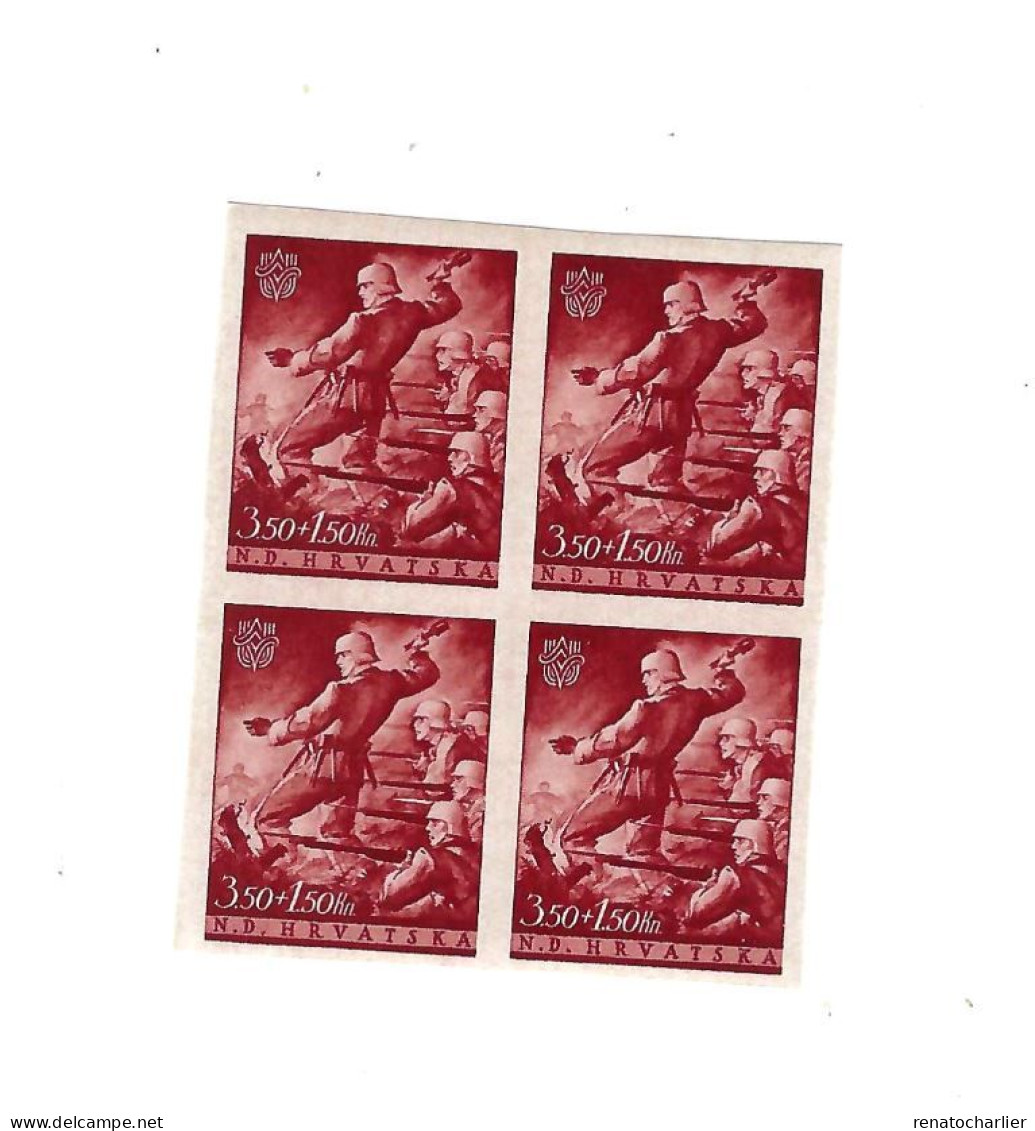 Fantassins.MNH,Neuf Sans Charnière.Bloc De 4.Non Dentelé. - Croazia