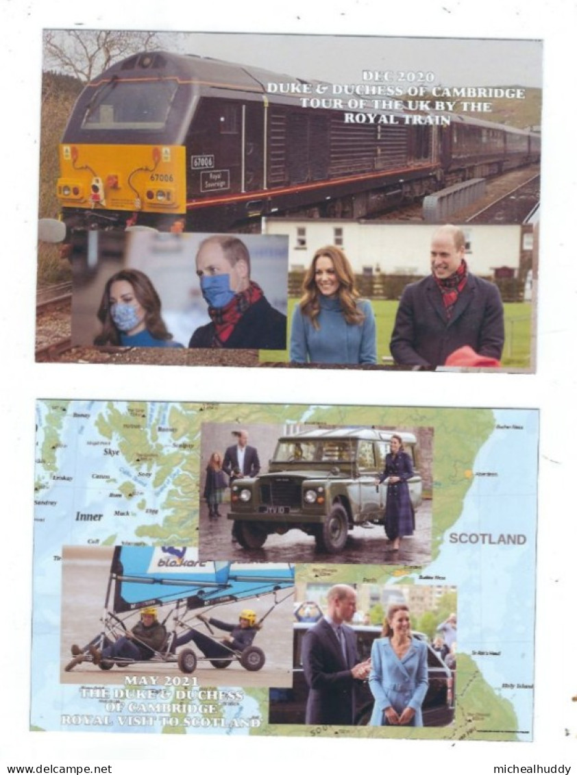 2 POSTCARDS PUBLISHED IN UK  DUKE AND  DUCHESS OF CAMBRIDGE ROYAL VISITS - Familias Reales