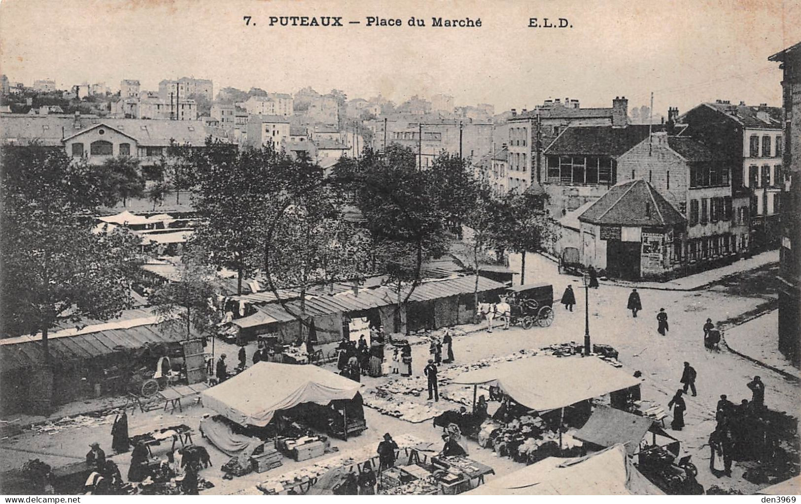 PUTEAUX (Hauts-de-Seine) - Place Du Marché - Voyagé 190? (2 Scans) Laroche, 1 Avenue De La Gare à Chalon-sur-Saône - Puteaux