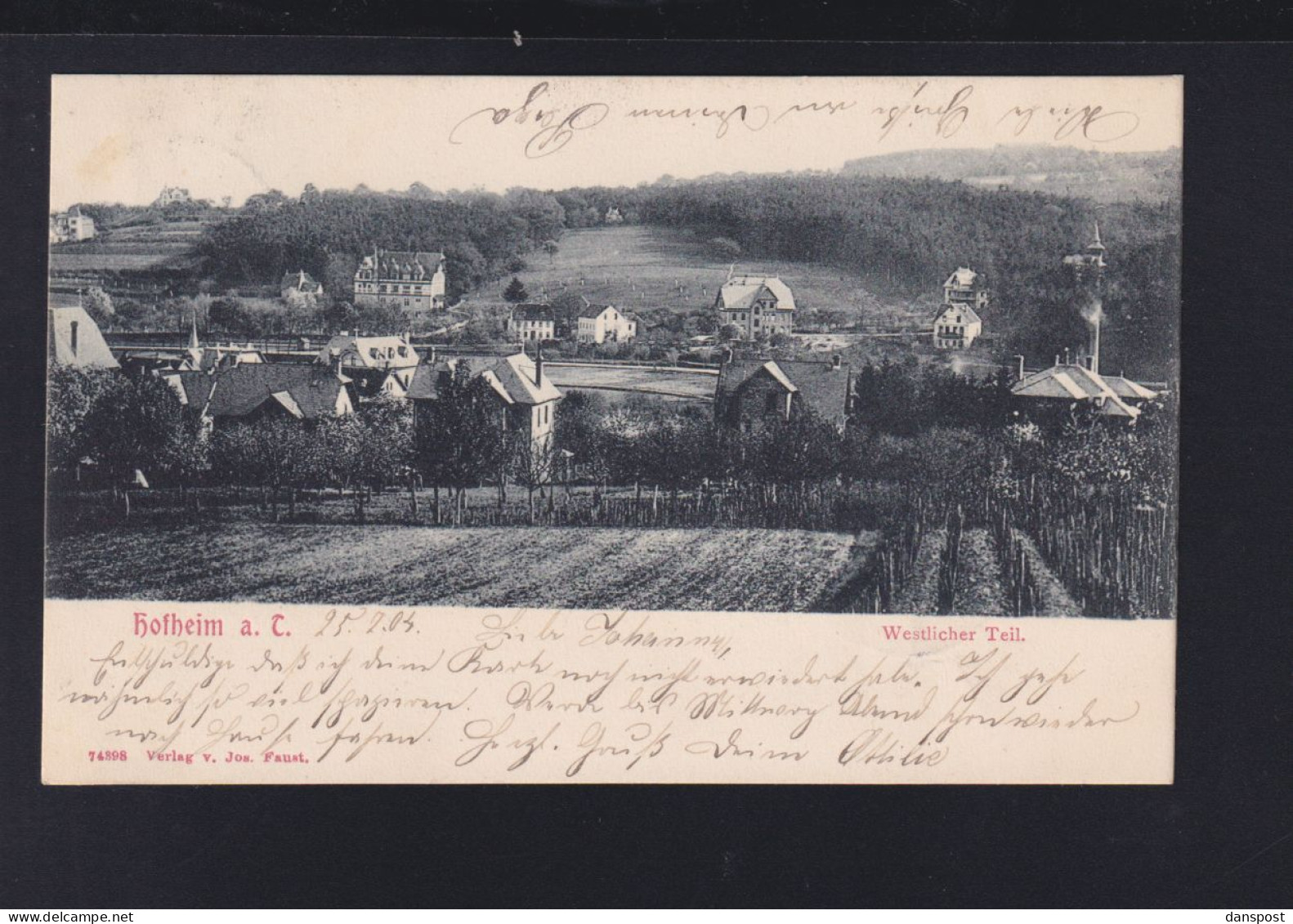 Dt. Reich AK Hofheim Westlicher Teil 1904 - Hofheim