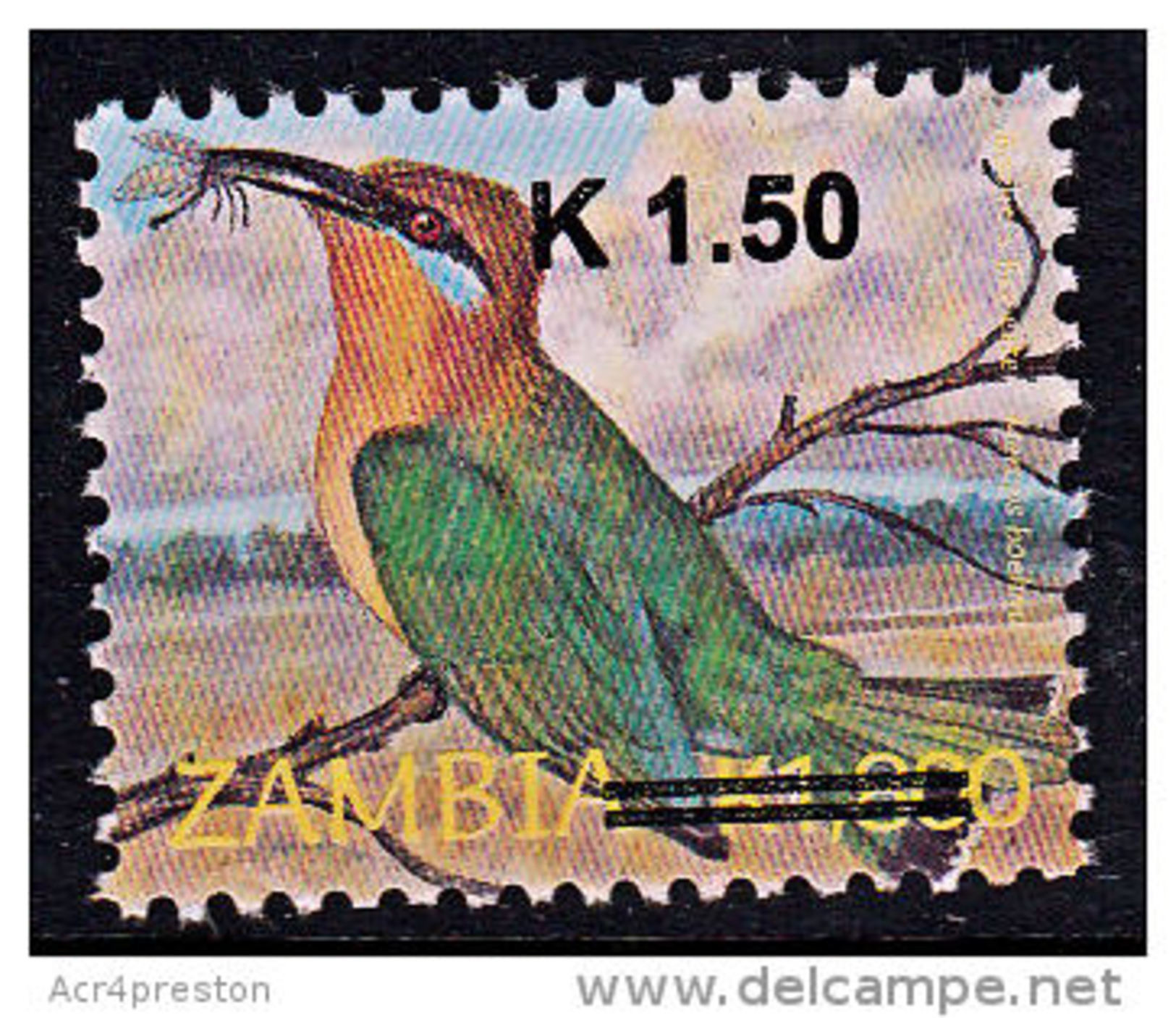 Zm1125 ZAMBIA 2014, New Currency K1.50 Surcharge On K1,800 Small Birds  MNH (Issued 02-05-2014) - Zambie (1965-...)