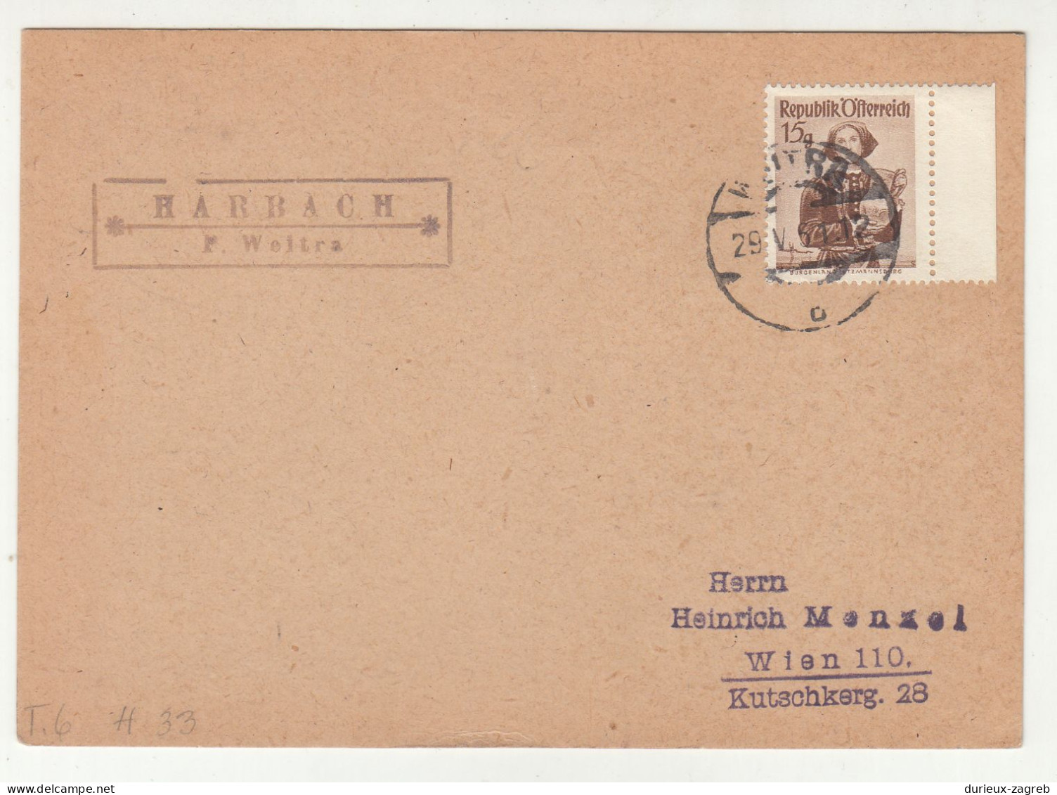 Harbach P. Weitra Mark On Card Posted? 1961 B240401 - Brieven En Documenten
