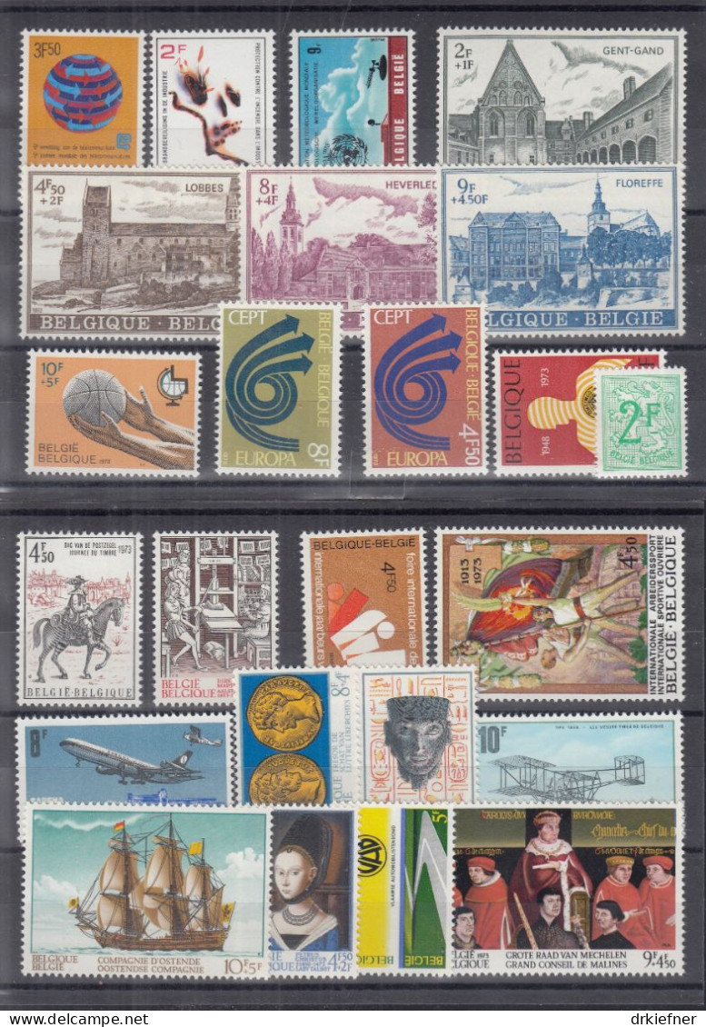 BELGIEN  Jahrgang 1973, Postfrisch **, 1713-1751, Komplett - Années Complètes