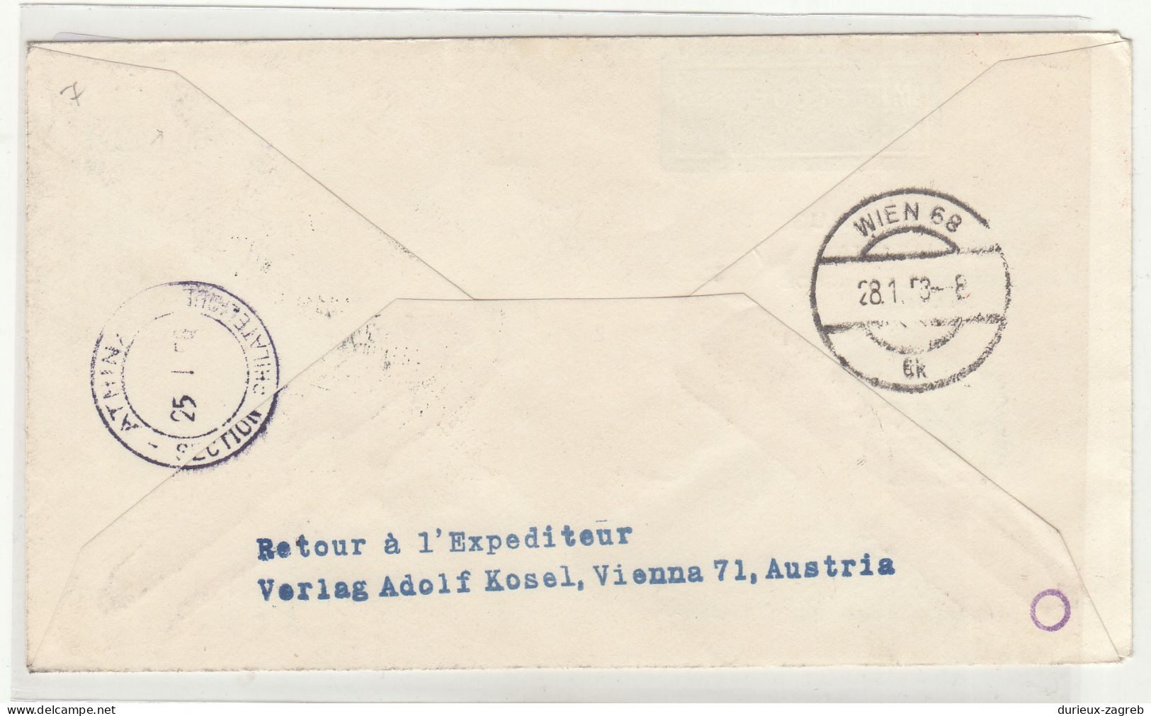 Austria 1958 SAS Stockholm-Wien-Djakarta Via Athen-Karachi-Bangkok First Flight Letter Cover Posted To Athens  B240401 - Other (Air)