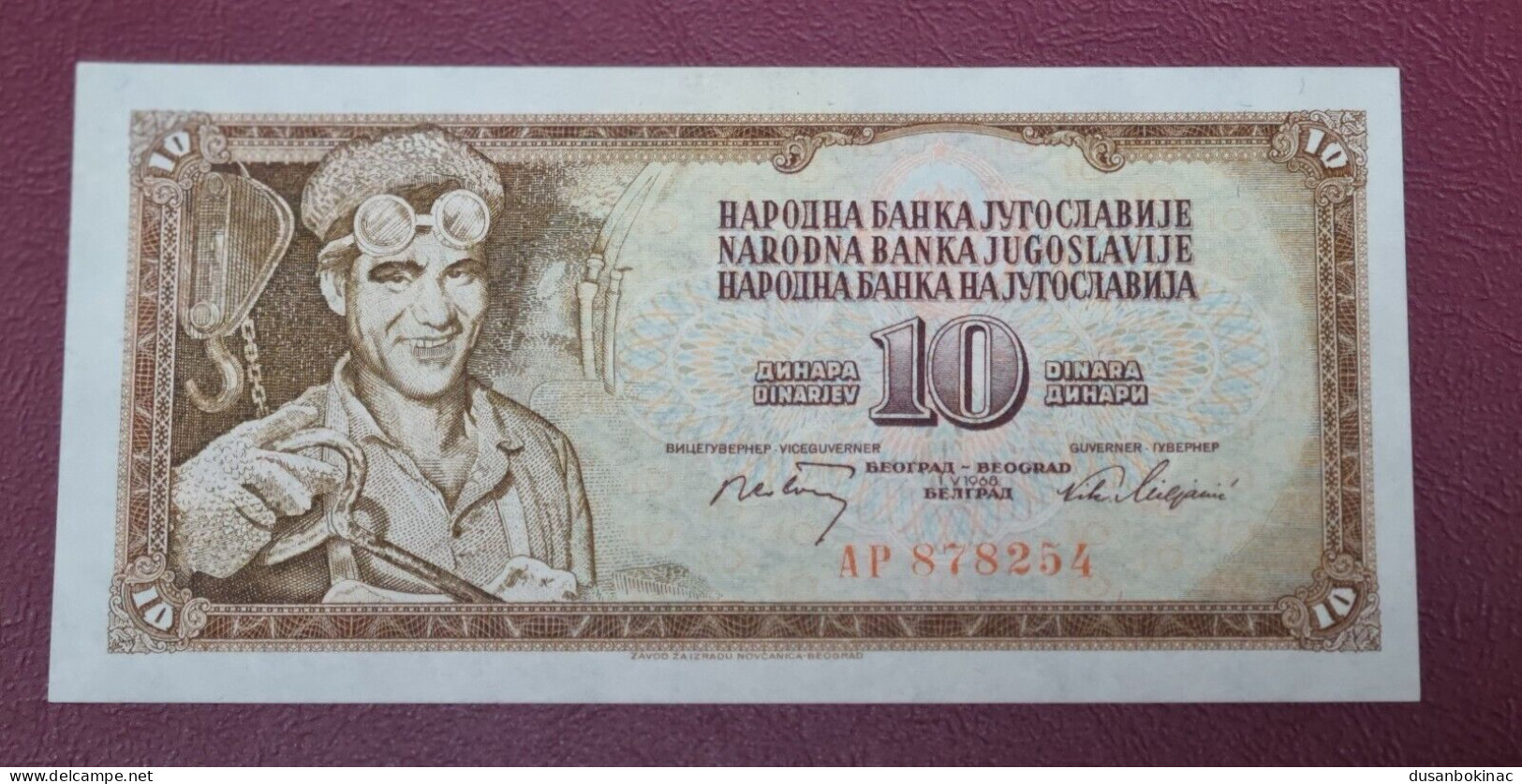 Yugoslavia,Jugoslavia 10 Dinara 1968,small Baroque Number UNC - Jugoslawien