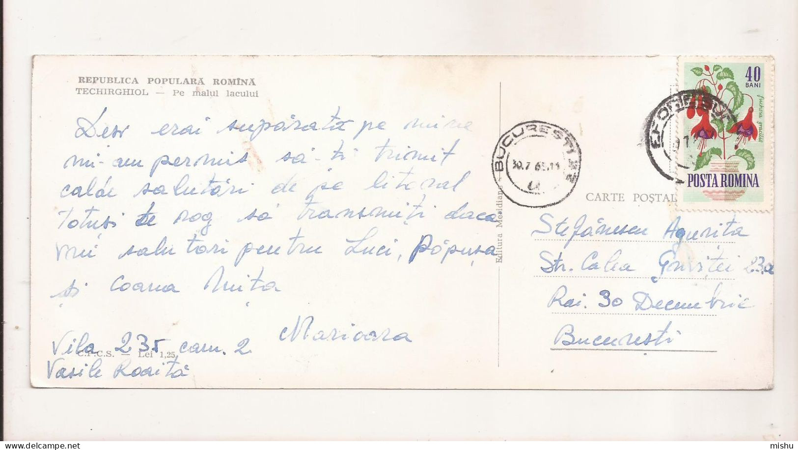 RF34 - Postcard - ROMANIA - Techirghiol, Pe Malul Lacului, Format Lung. Circulated 1965 - Romania