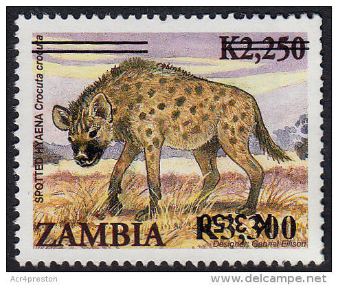 Zm1128a ZAMBIA 2014, K3.50 INVERTED Surcharge On K3,300 On K2,250 Animals MNH - Zambia (1965-...)