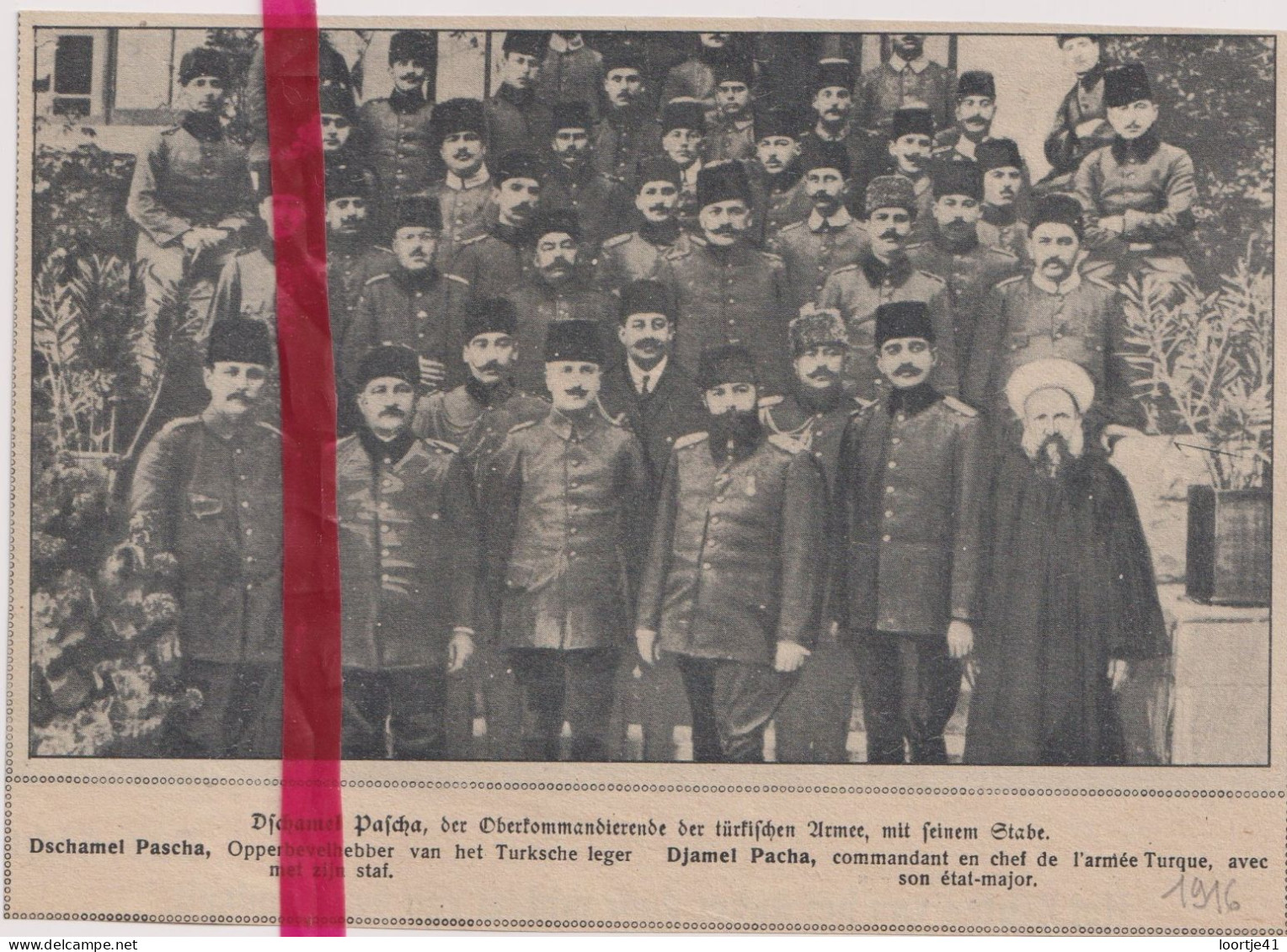 Dschamel Pascha Commandant Turks Leger, Chef De L'armée Turque - Orig. Knipsel Coupure Tijdschrift Magazine - 1916 - Unclassified