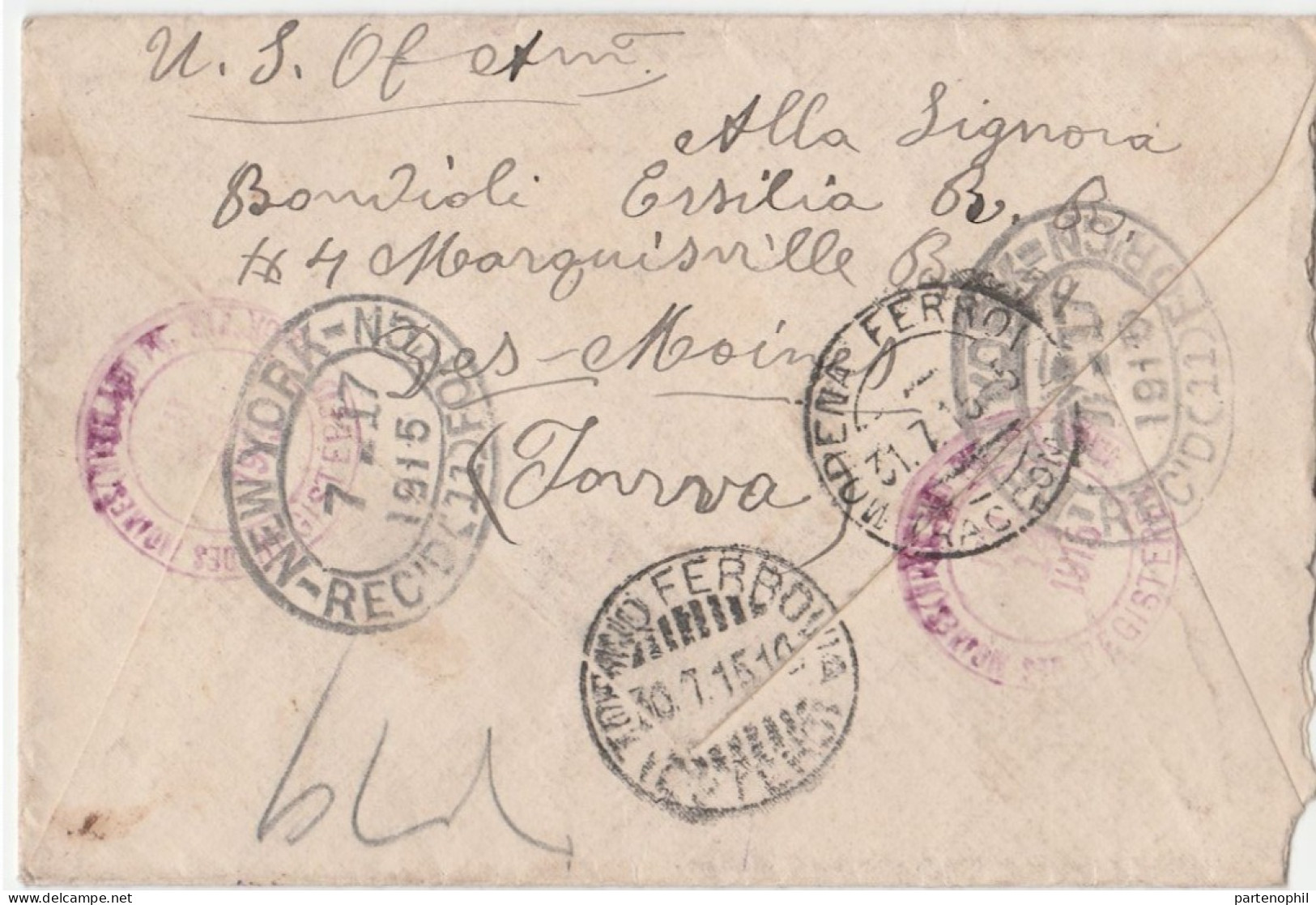 USA United States Stati Uniti 1915  - Postal History  Postgeschichte - Storia Postale - Histoire Postale - Cartas & Documentos