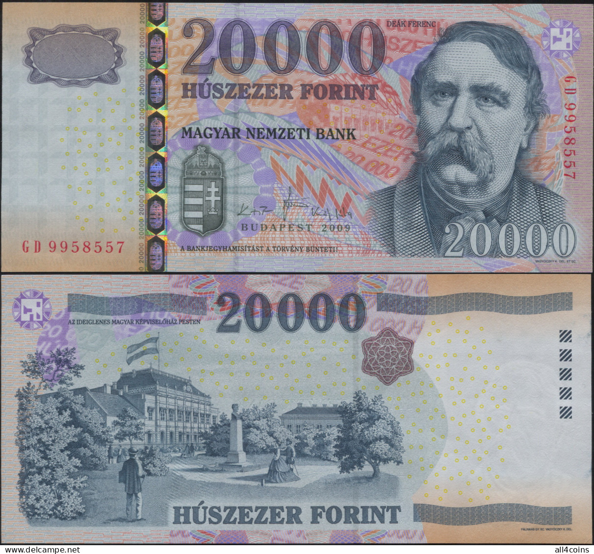 Hungary 20000 Forint. 2009 Unc. Banknote Cat# P.201b - Hungary