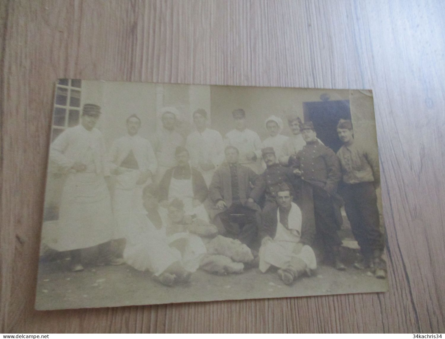 Carte Photo Militaires Militaria Sétif 1908 Armée D'Afrique Infirmiers Miliaires 21 ème Section Infirmiers Miliaires - Personnages