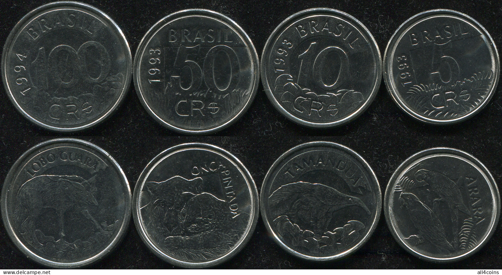 Brazil Coins Set #5. 1993-1994 (4 Coins. AUnc-Unc) - Brésil