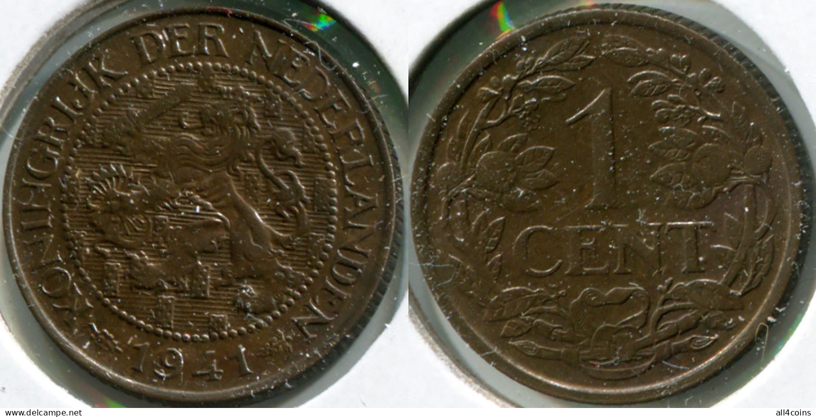 Netherlands. 1 Cent. 1941 (Coin KM#152. Unc) - 1 Centavos