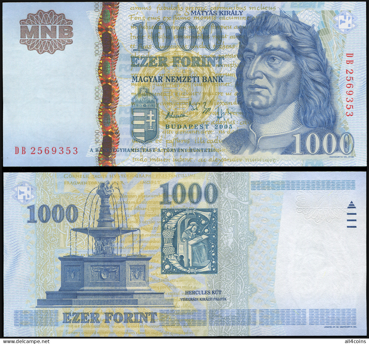 Hungary 1000 Forint. 2005 Unc. Banknote Cat# P.195a - Hongrie