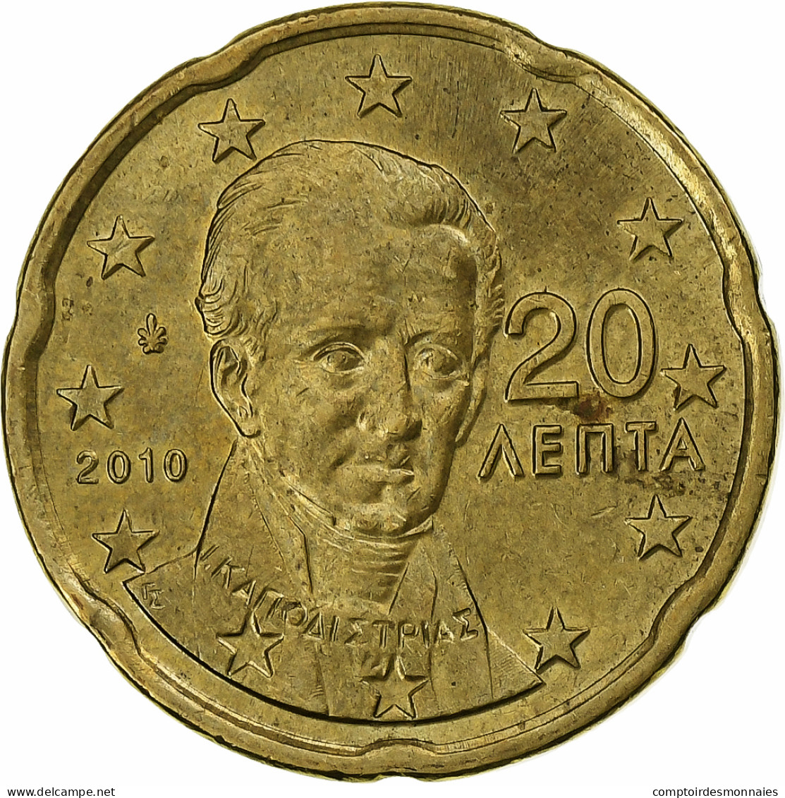 Grèce, 20 Euro Cent, 2010, Athènes, SUP+, Laiton, KM:185 - Grecia