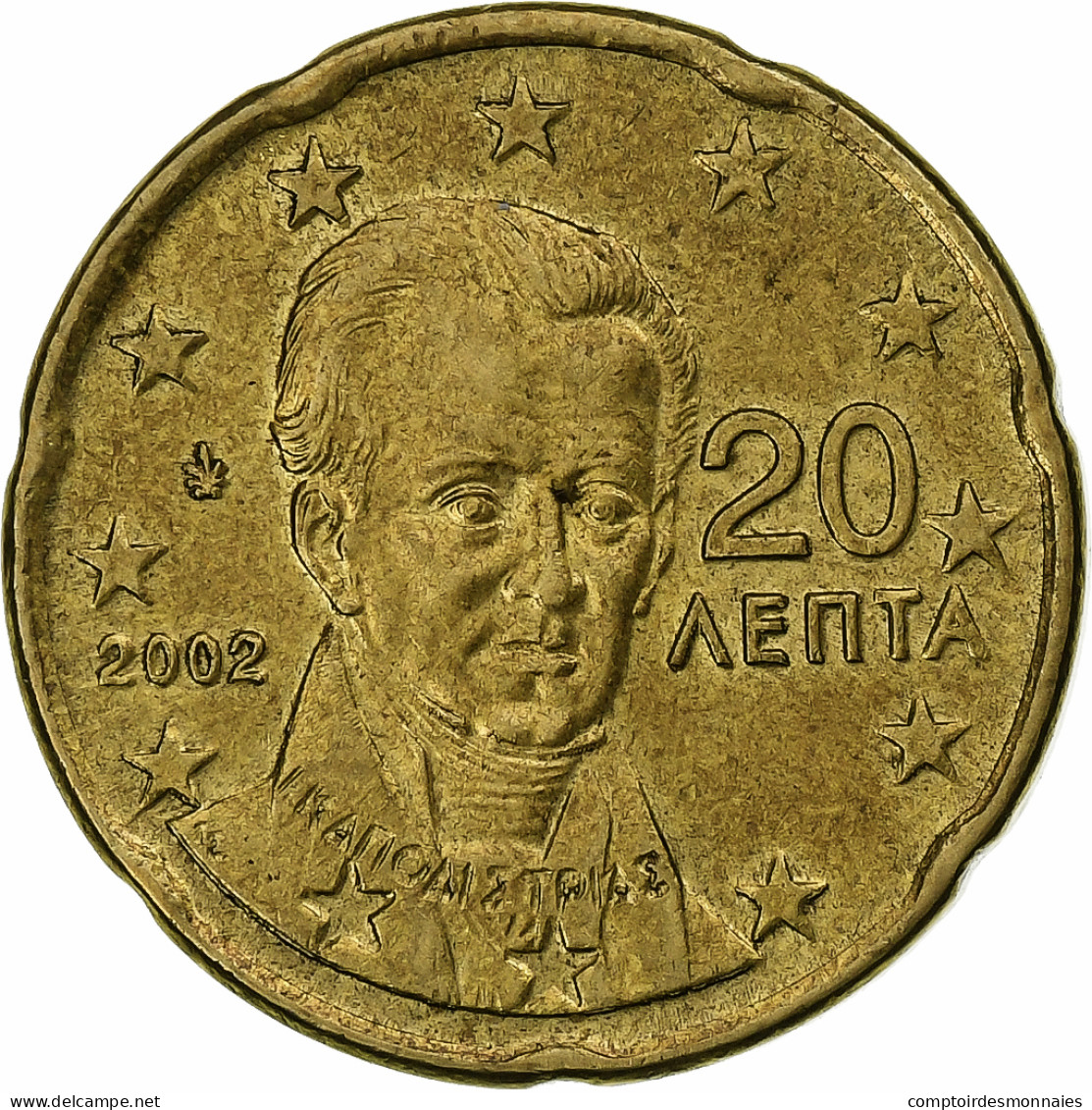 Grèce, 20 Euro Cent, 2002, Athènes, SUP+, Laiton, KM:185 - Greece