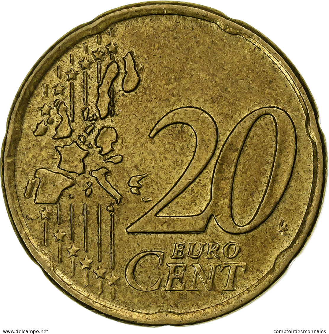 Grèce, 20 Euro Cent, 2002, Athènes, SUP+, Laiton, KM:185 - Griekenland