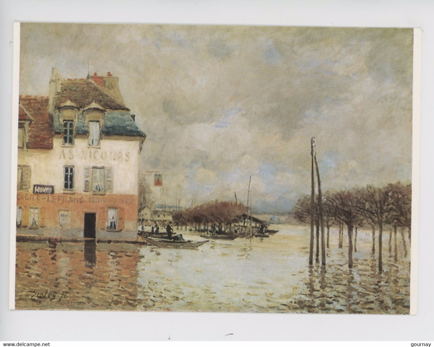 Alfred Sisley 1839-1899 "La Barque Pendant L'inondation à Port Marly" 1876 (cp Vierge)Musée Beaux Arts Rouen - Malerei & Gemälde