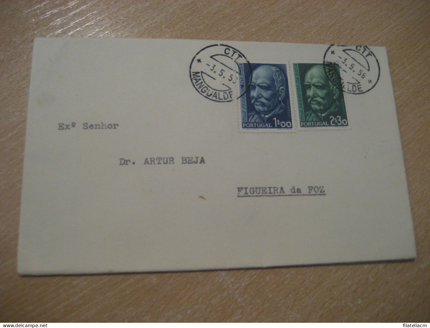 MANGUALDE 1956 To Figueira Da Foz A. J. Ferreira Da Silva Chemical Chemistry Chimie FDC Cancel Cover PORTUGAL - Chimie