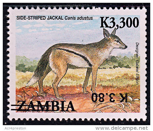 Zm1129a ZAMBIA 2014, K3.80 INVERTED On  K3,300 Animals  MNH (Issued 02-05-2014) - Zambia (1965-...)