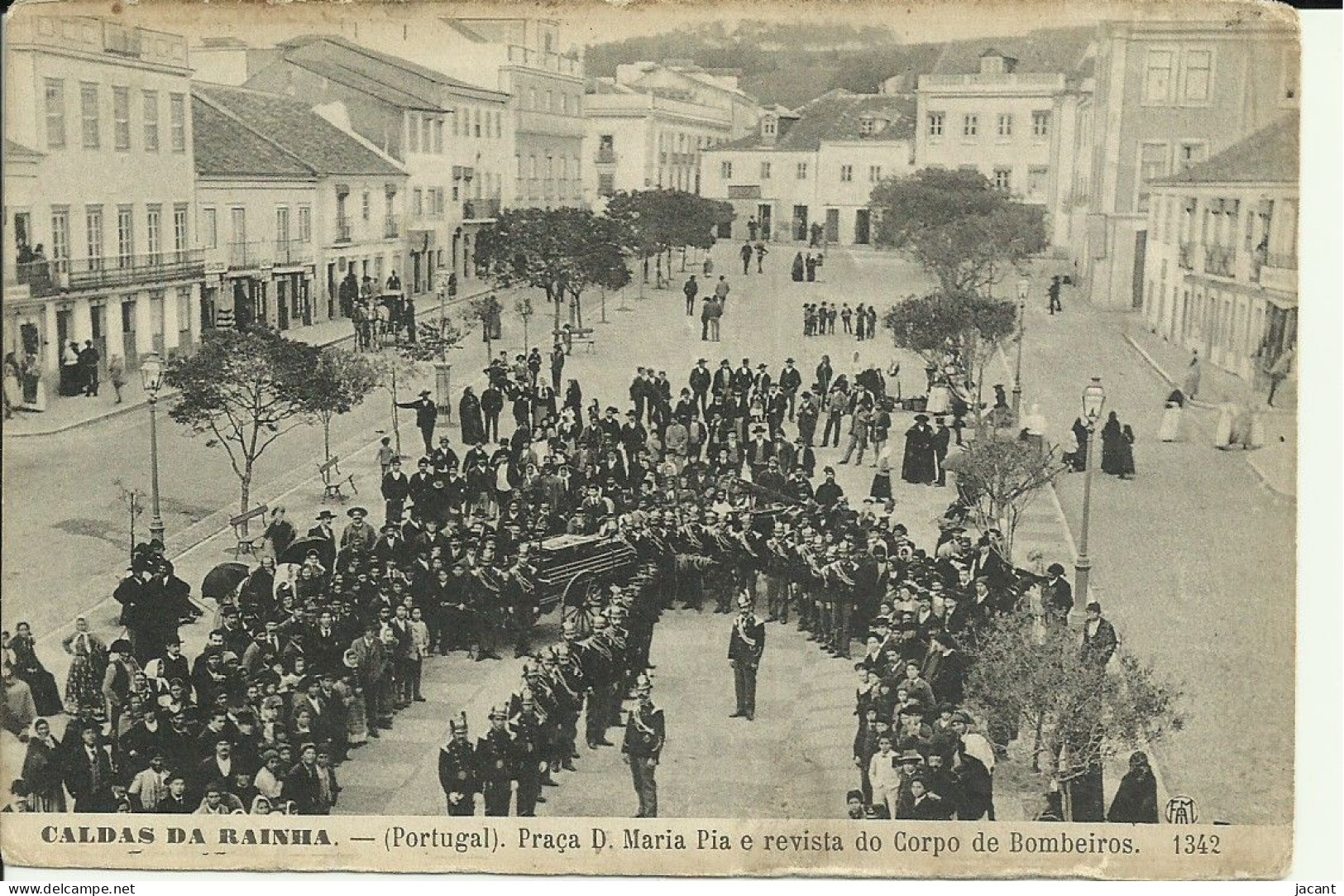 Portugal - Caldas Da Rainha - Praça D. Maria Pia E Revista Do Corpo De Bombeiros - Leiria