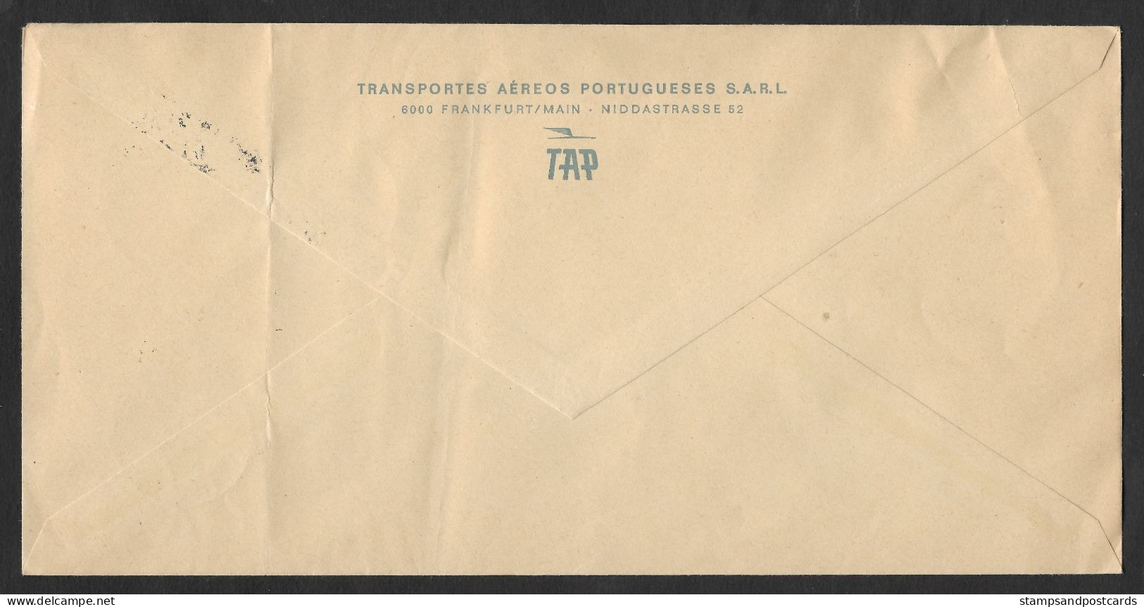 Portugal Premier Vol TAP Frankfurt Allemagne 1963 Timbre-taxe Port Dû Poste Restante First Flight Germany Postage Due - Lettres & Documents