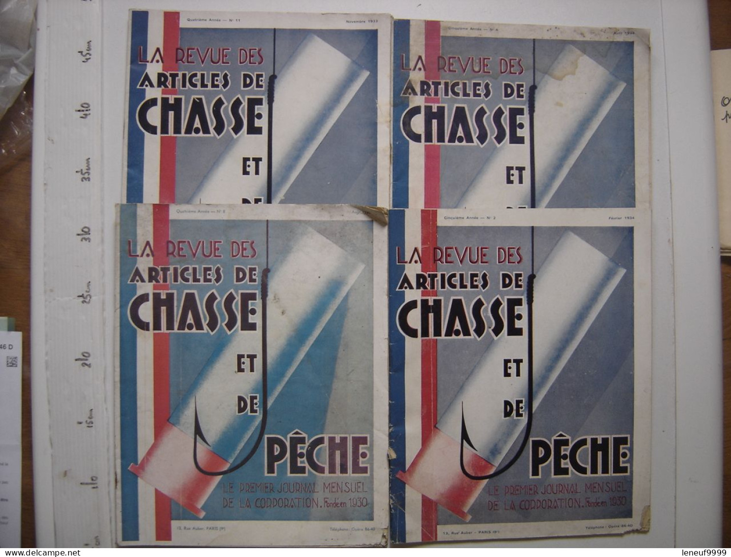 4 Magazines LA REVUE DES ARTICLES DE CHASSE ET DE PECHE 8/11-1933 Et 2/4-1934 - Chasse/Pêche