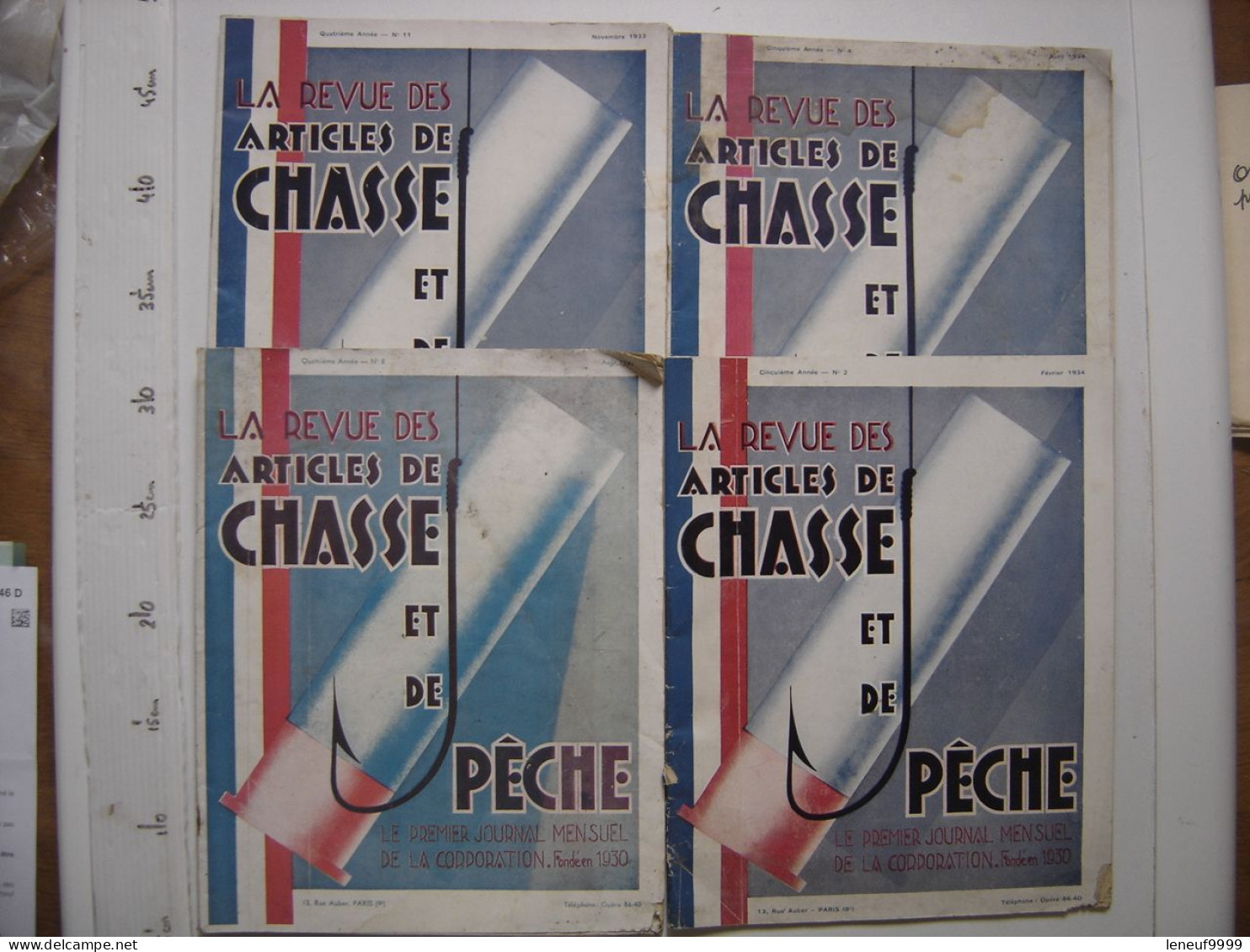 4 Magazines LA REVUE DES ARTICLES DE CHASSE ET DE PECHE 8/11-1933 Et 2/4-1934 - Caza/Pezca