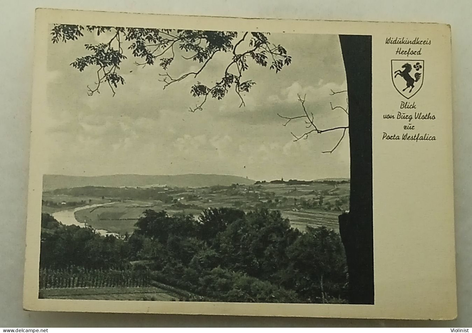 Germany-Widukindkreis Herford-Blick Von Burg Vlotho Zug Porta Westfalicfa-Postmark Bad Oeynhausen 1942. - Herford