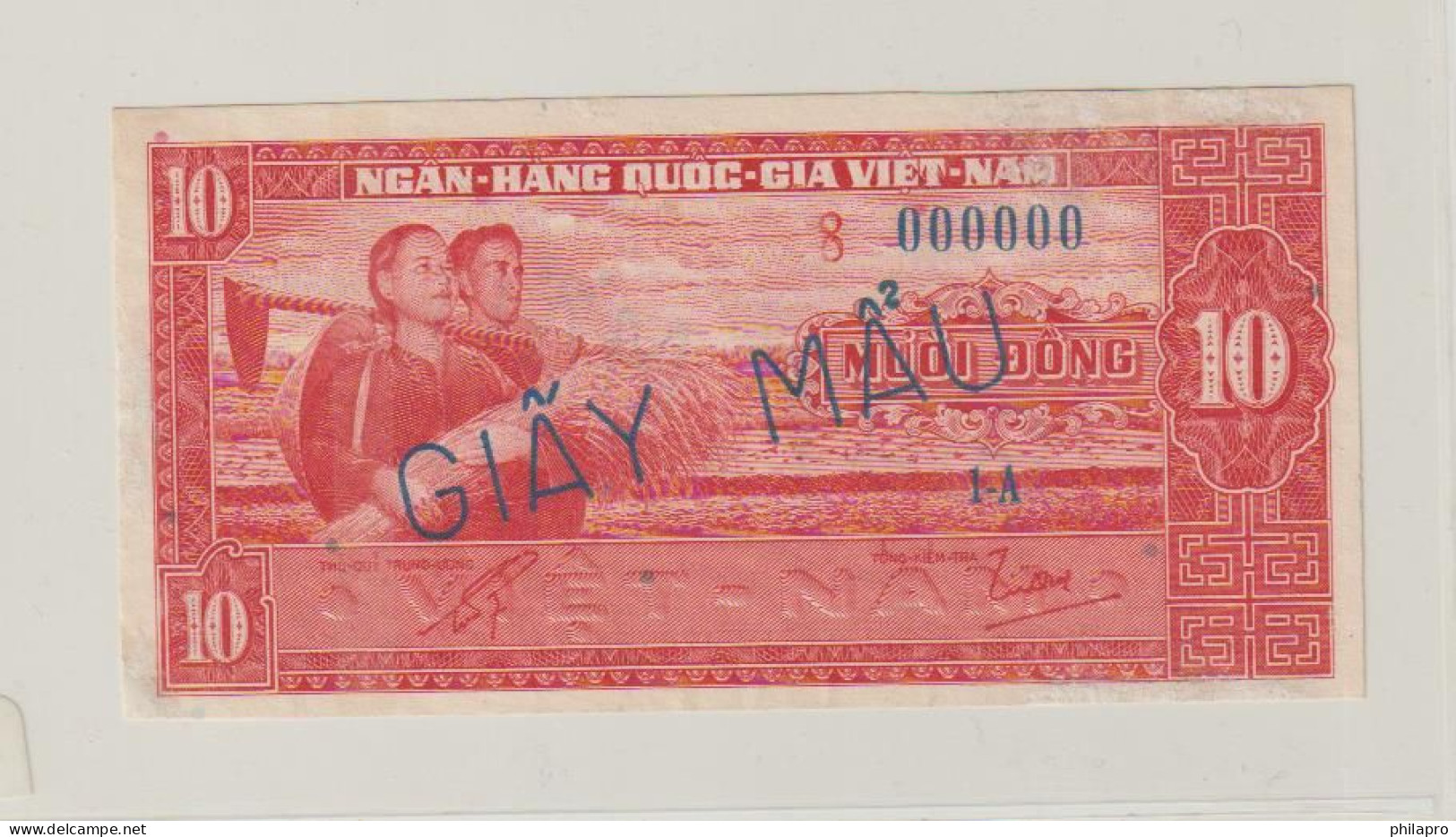 S.Vietnam  SPECIMEN 10 Dong 1962  Pick 5s  Bad Condition   Ref MM - Viêt-Nam