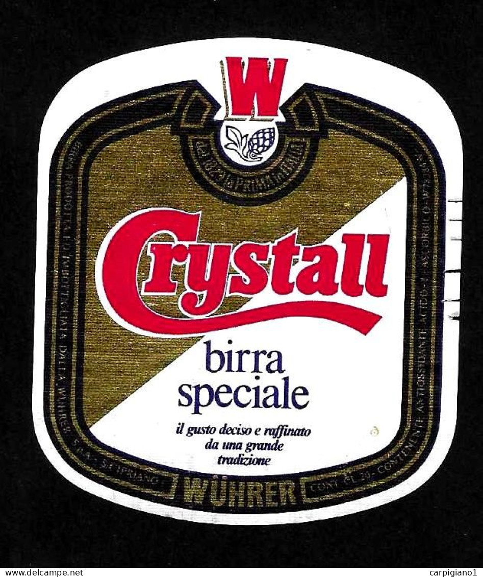 ITALIA ITALY - 1987 Etichetta Birra Beer Bière WUHRER CRYSTALL - Bier