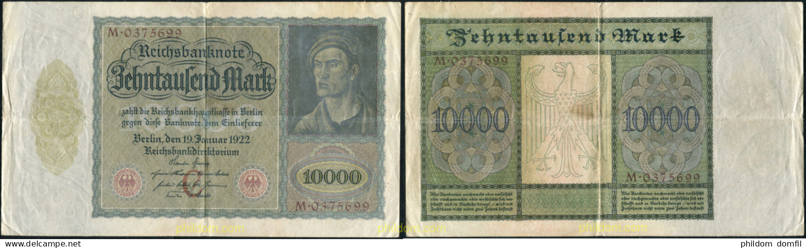 8525 ALEMANIA 1922 10000 MARCOS ALEMANIA 1922 - Reichsschuldenverwaltung