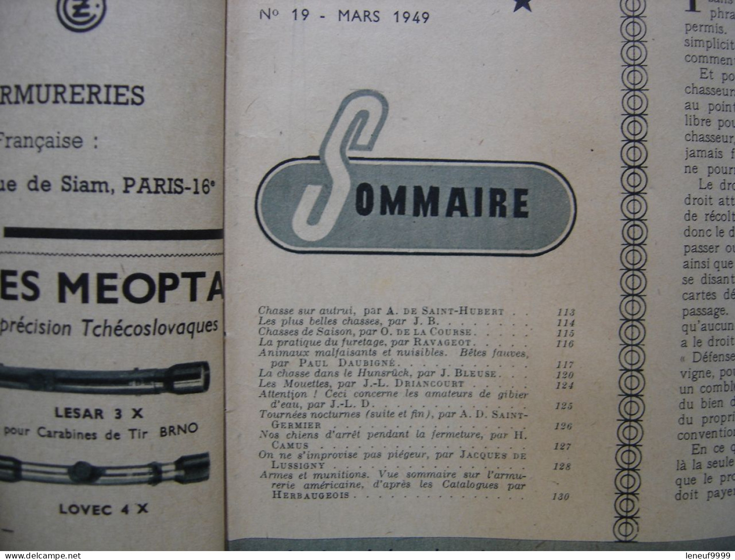 6 Magazines REVUE NATIONALE DE LA CHASSE Le Provencal 1/11-1948 1/3/4-1949 2/1951 - Caccia/Pesca