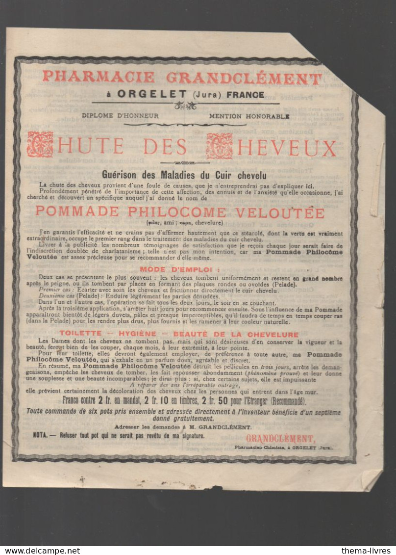 Orgelet (jura) PUblicité PHARMACIE GRANDCLEMENT    (PPP46866) - Publicidad