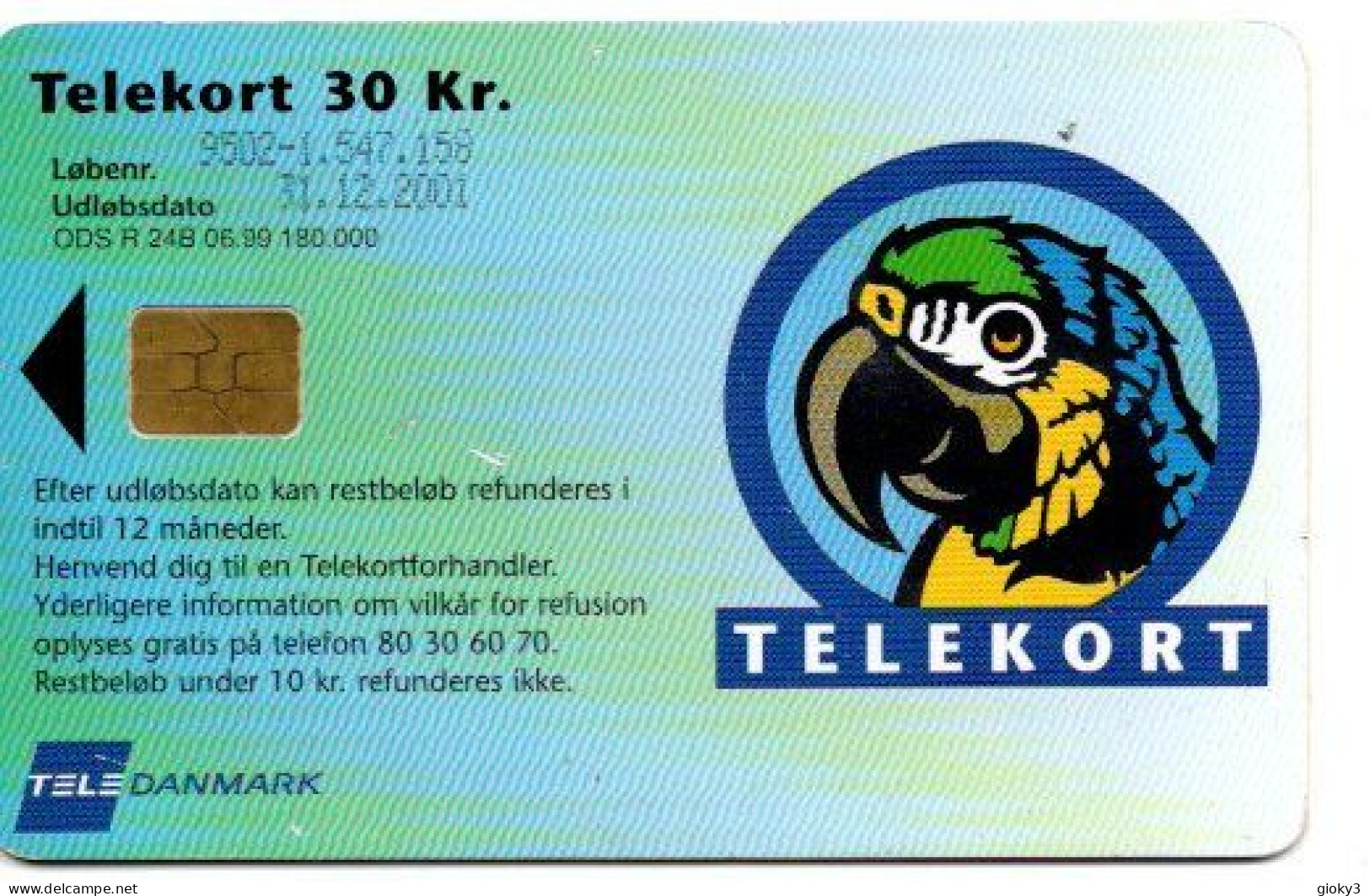 SCHEDA TELEFONICA DANESE 2001 TELEKORT 30 KR - Dinamarca