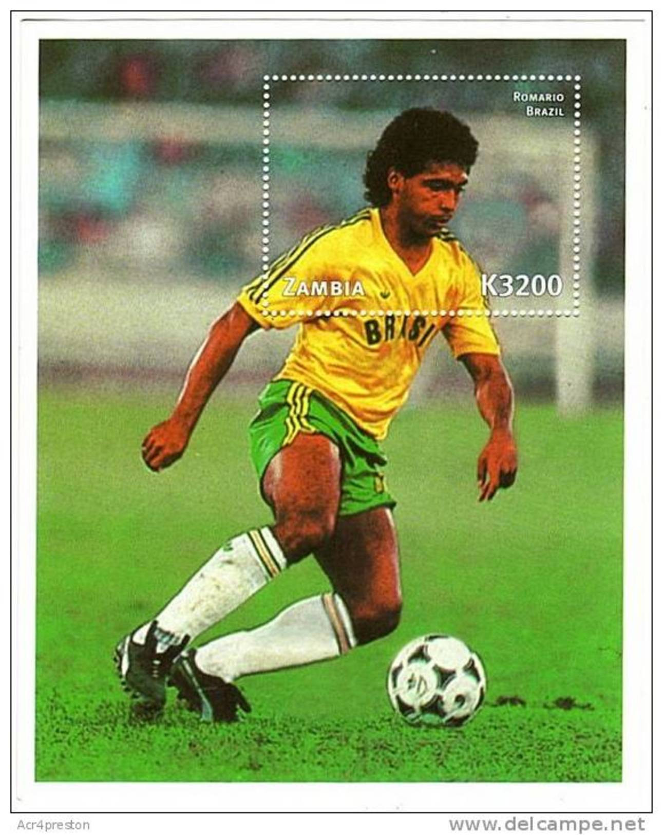 Zm9907c Zambia 1999, Football MS - Romario (Brazil) - Zambie (1965-...)