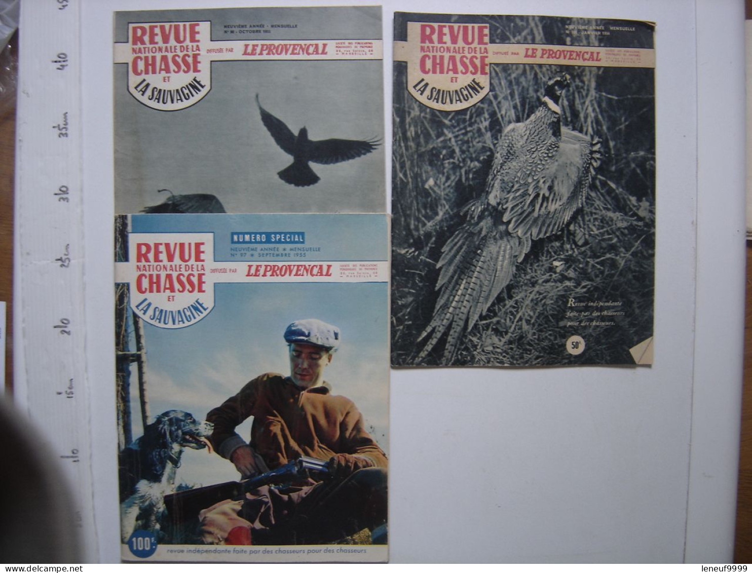 3 Magazines REVUE NATIONALE DE LA CHASSE Le Provencal 9/10-1955 ET 1/1956 - Jacht/vissen