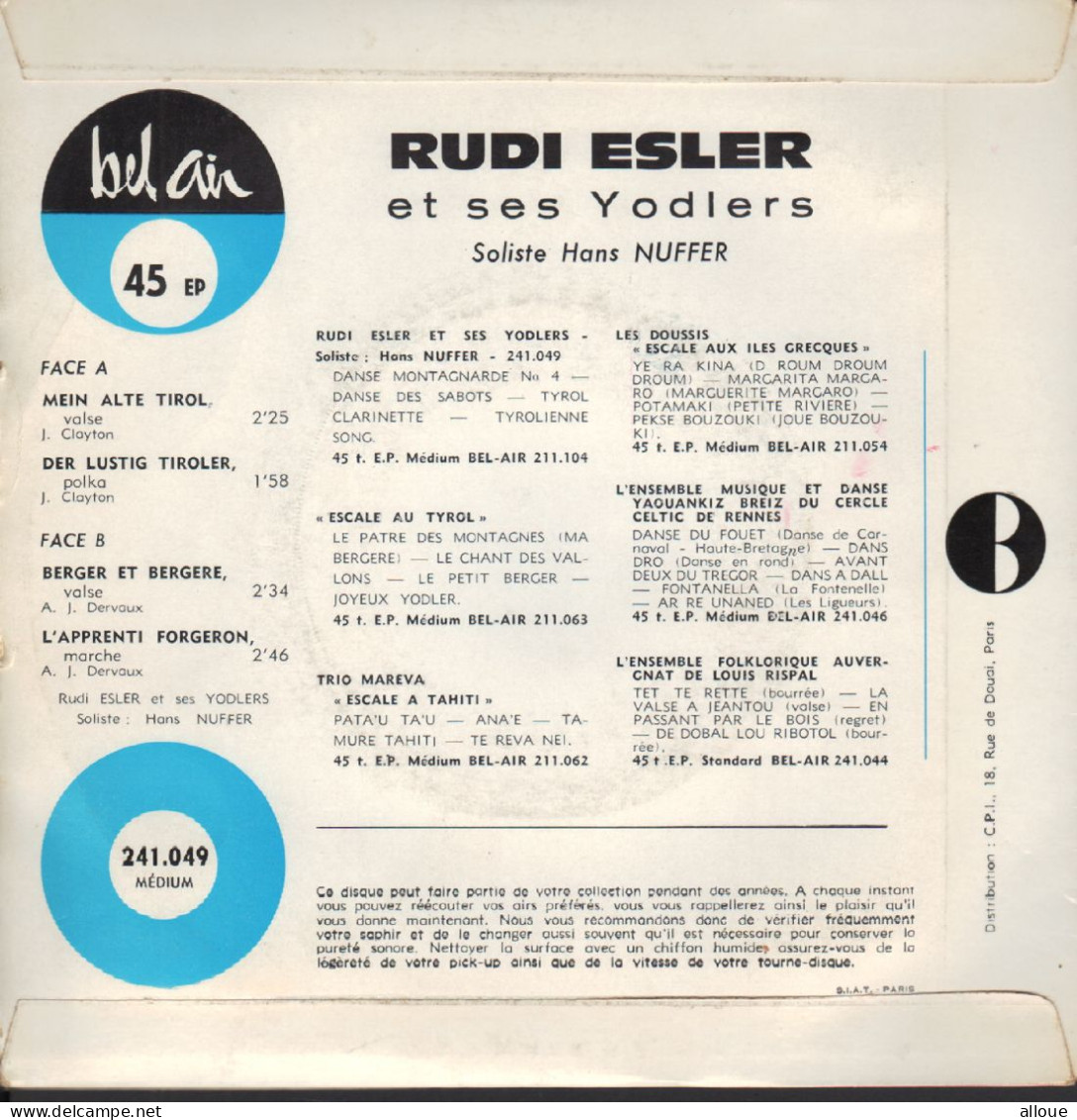 RUDI ESLER - FR EP - MEIN ALTE TRIOL  + 3 - Musiche Del Mondo