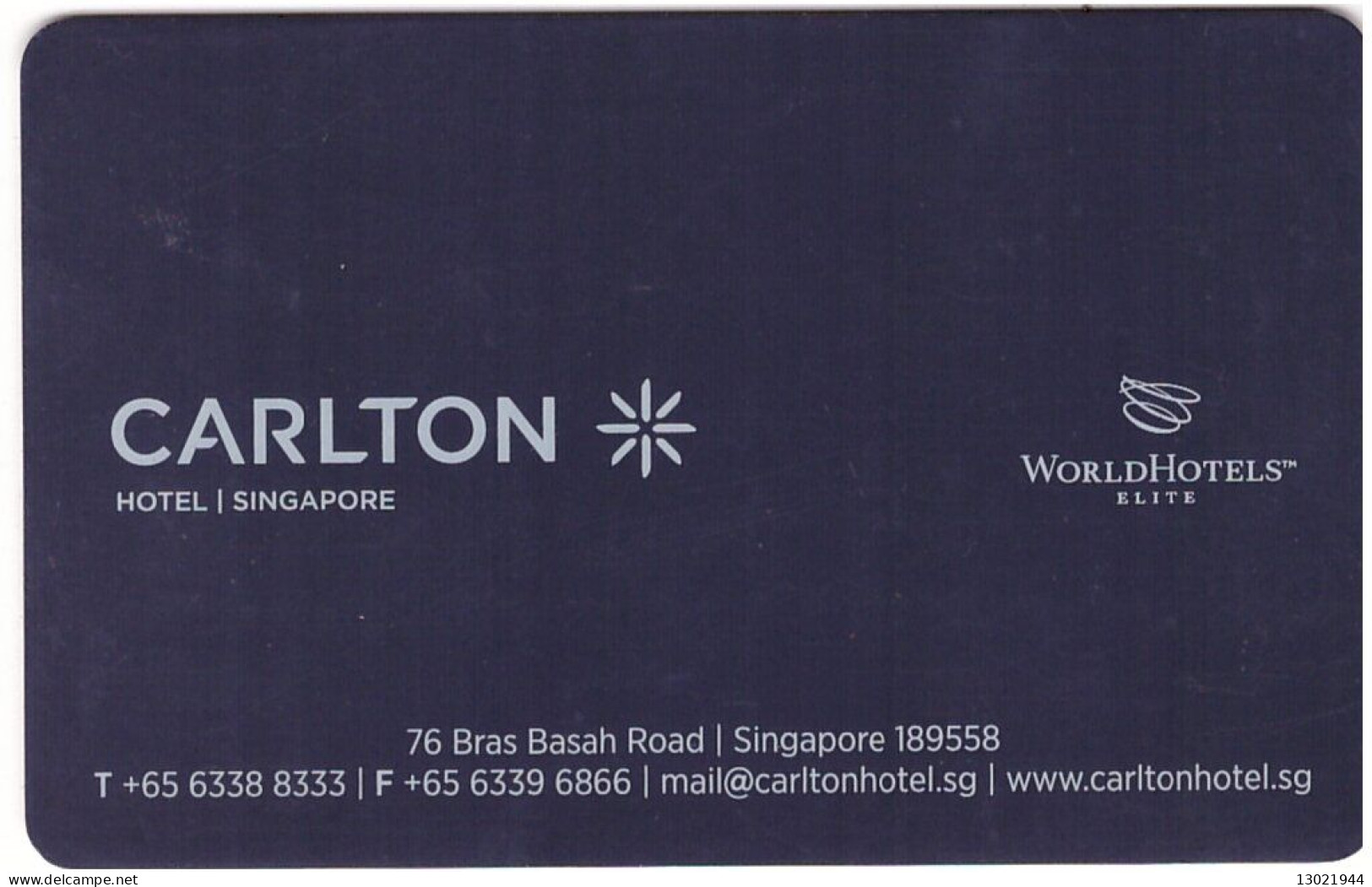 SINGAPORE  KEY HOTEL   Carlton Hotel - Singapore - Cartes D'hotel