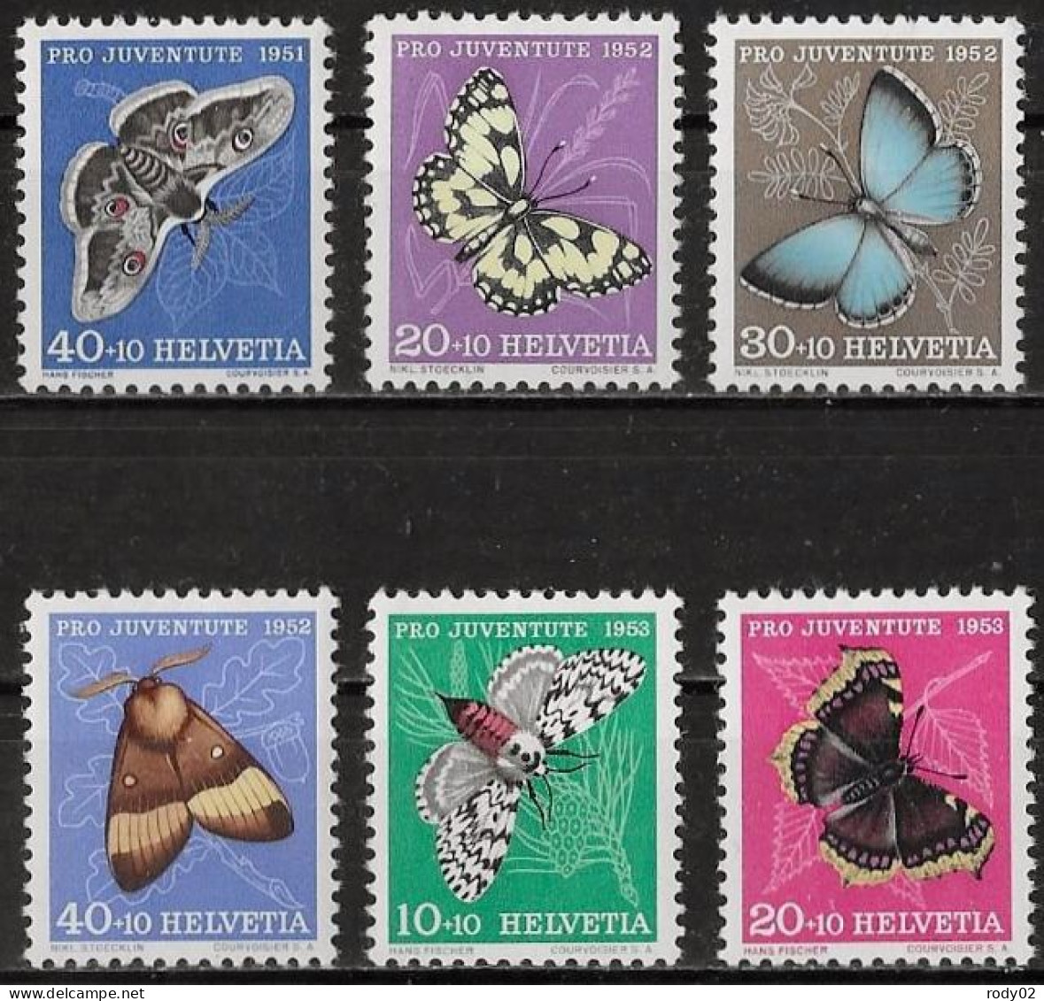 SUISSE - PAPILLONS - 6 VALEURS - NEUF** MNH - Butterflies