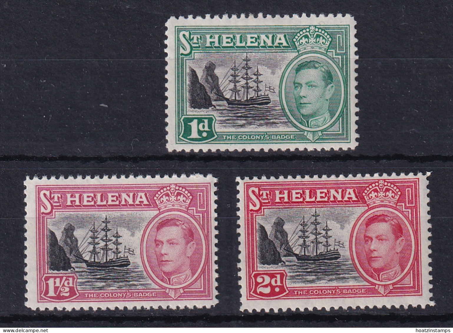 St Helena: 1949   KGVI Set   SG149-151   MH - Saint Helena Island